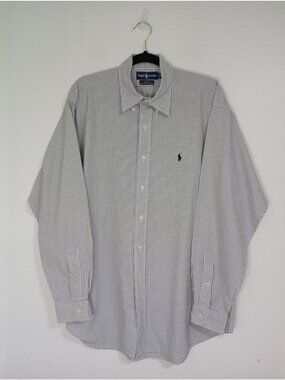 Ralph Lauren Mens Blake Button Down Shirt L Checkered Cotton